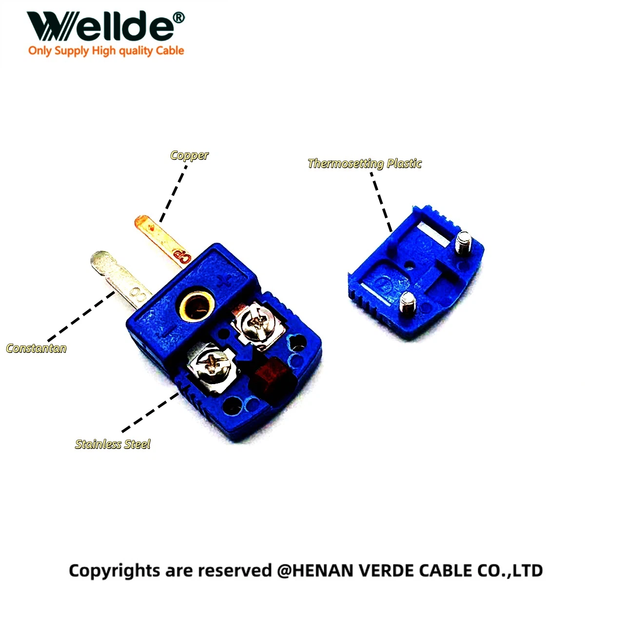 Flexible T type thermocouple extension wire
