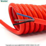 Cable espiral rojo de 3 núcleos