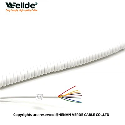 Cable de control espiral flexible de 8 núcleos para automatización